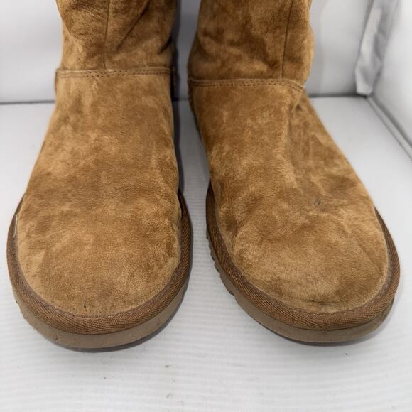 UGG Australia 1010820 Tasman Suede Boots Womens 8M Chestnut Pull On Back Lace - Picture 3 of 13